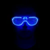 Mavi Led Işıklı Parti Gözlüğü - Neon Glow Şerit Gözlük 3 Modlu