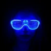 Mavi Led Işıklı Parti Gözlüğü - Neon Glow Şerit Gözlük 3 Modlu