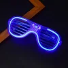 Mavi Led Işıklı Parti Gözlüğü - Neon Glow Şerit Gözlük 3 Modlu