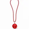 Retro Disko Topu Şekilli 8039ler 9039lar Kırmızı Renk Plastik Kolye