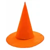Turuncu Renk Keçe Cadı Şapkası Yetişkin Çocuk Uyumlu 35x38 Cm