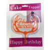 Happy Birthday Yazılı Turuncu Dallı Pasta Kek Çubuğu