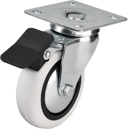 353 - 75x25 Mm Pvc Makaralı Tablalı Frenli Teker 4 Adet