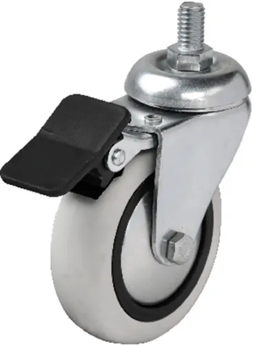 354 - 75x25 Mm Pvc Makaralı Vidalı Frenli Teker 4 Adet