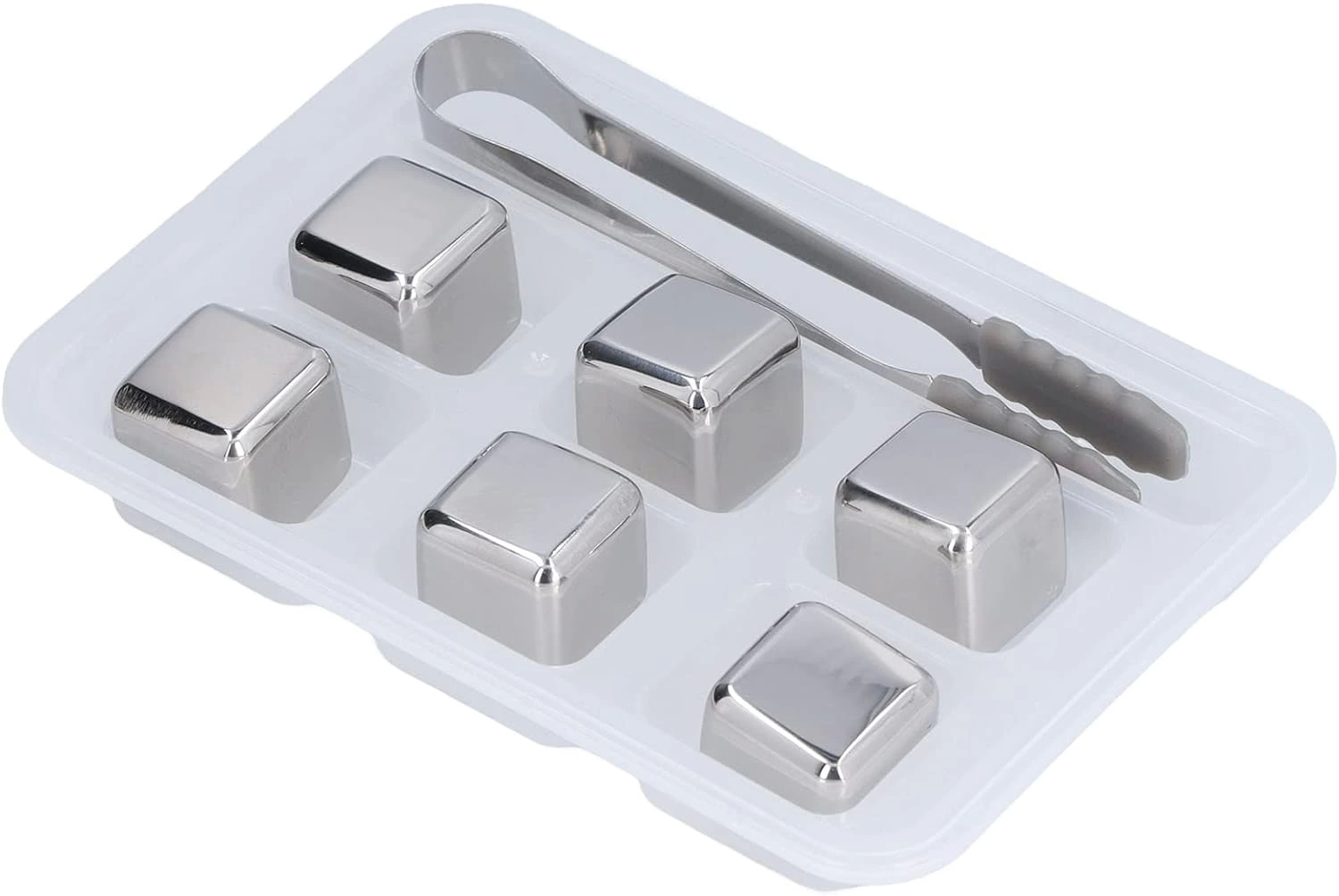 6 Steel Metal Coating Whique Stone Cooling Ice Cube