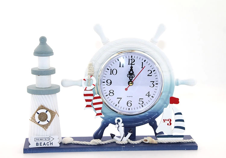 Wooden Marin Marine Lantern Nomenli Clock Alk2459