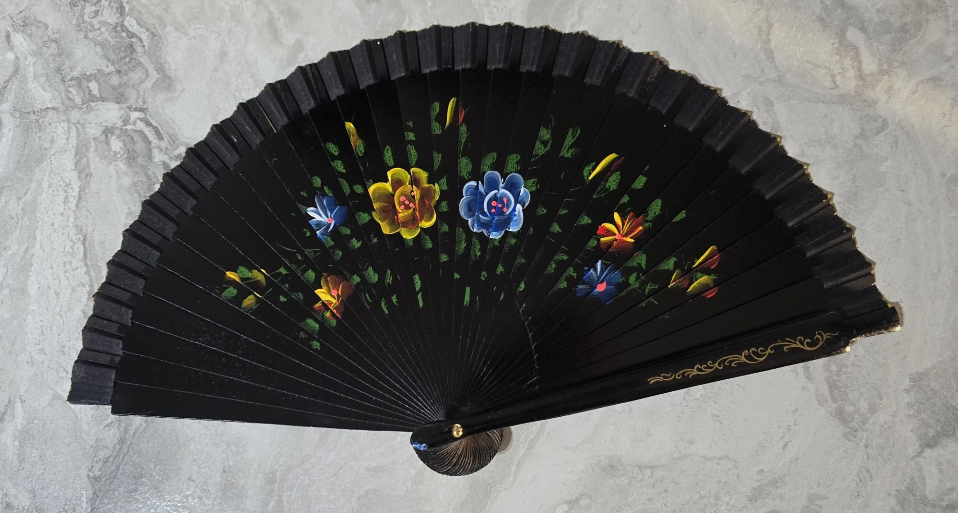 Bambu Çift Taraflı Siyah Yelpaze 12'li Paket