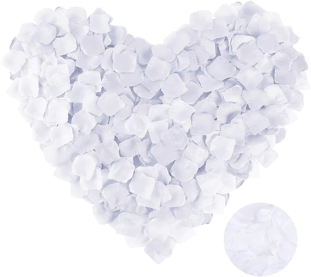 White Color Rose Leaf Shaped Confet 10 Package 1000 Pcs