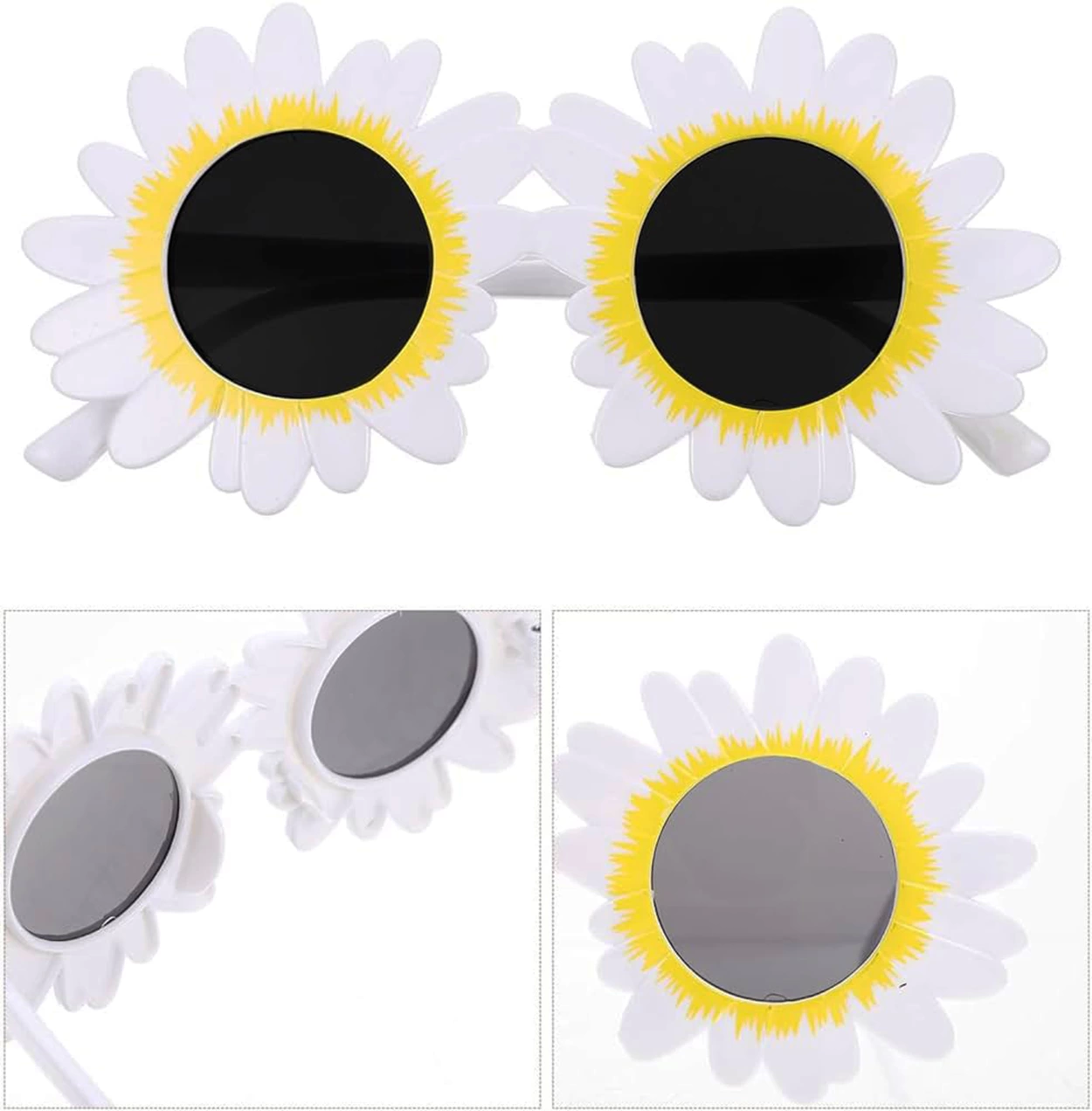 White Color Daisy Shaped Party Glasses 18x10 Cm