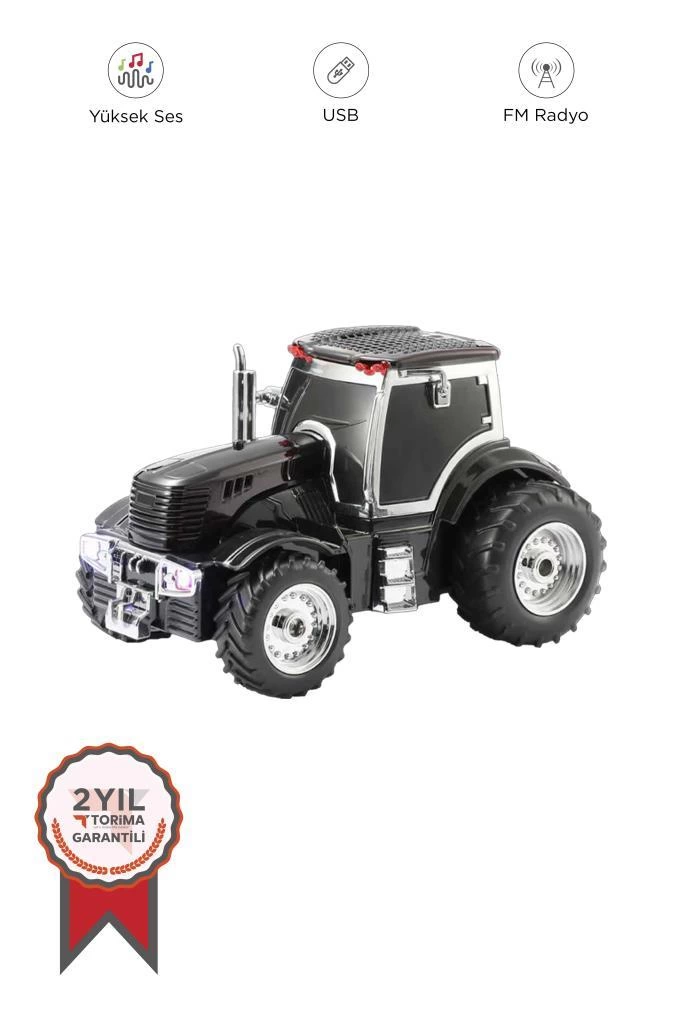 D42 Siyah Traktör Tasarım Usb/fm Radyo Bluetooth Hoparlör Speaker