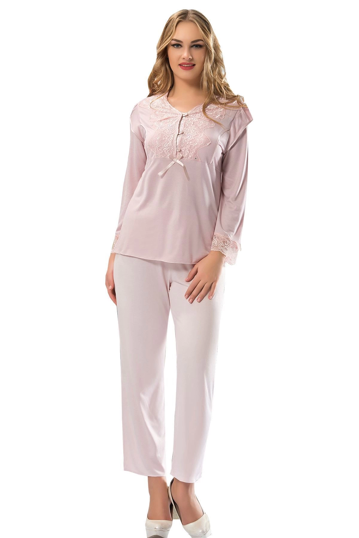 Ekru Penye Pijama Set - 1567