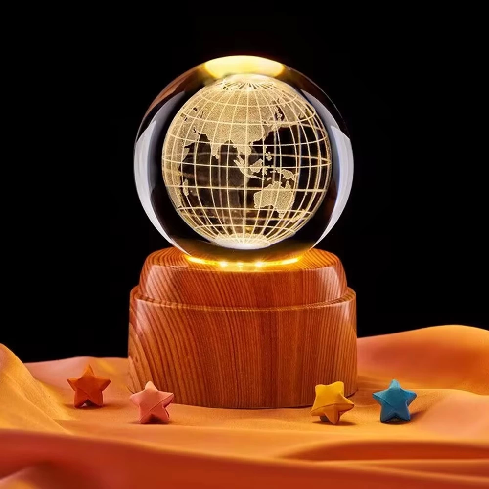 Planetary World Design Usb&039li Rotating Glass Globe