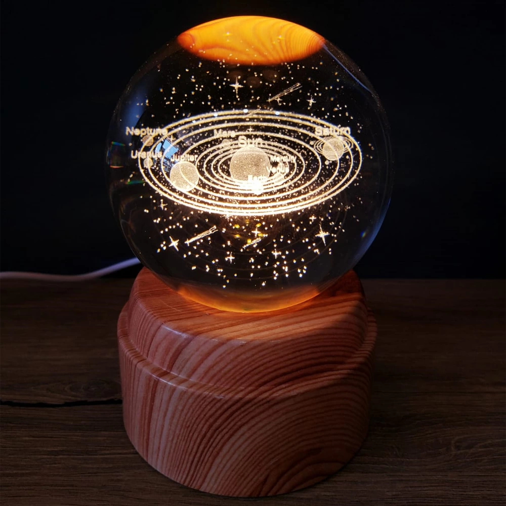 Planets Design Rotating Glass Globe