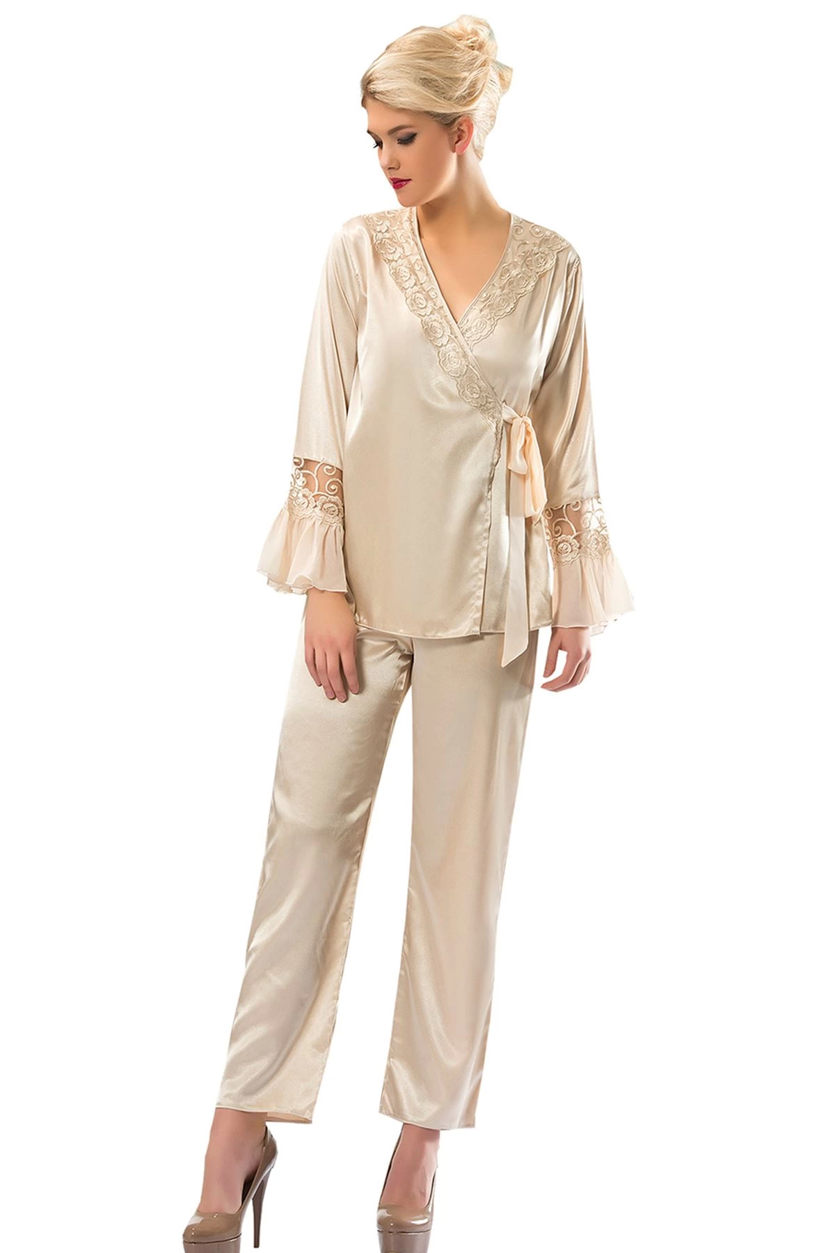 Gold Color Satin Pie Set - 1592