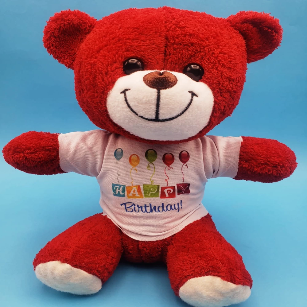 Happy Birthday Plush Red Bear
