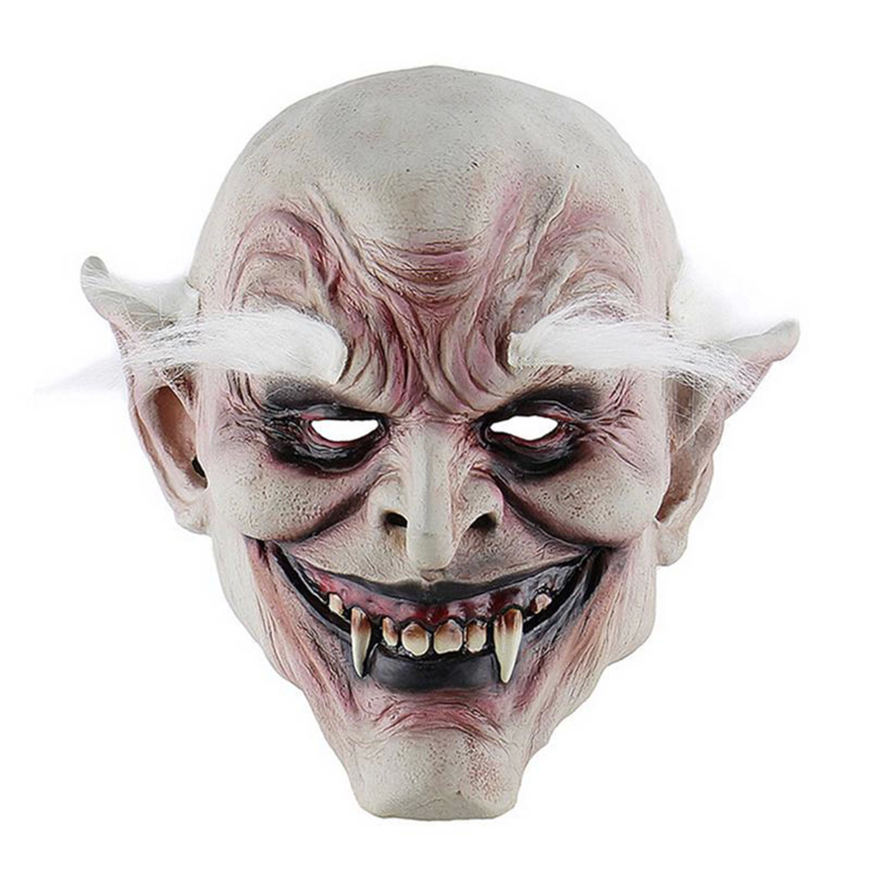 Horror Zombie Mask White Hairbrowed Latex Vampire Mask Meat Mask