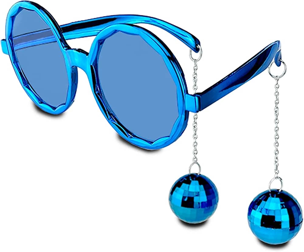 Blue Color Disco Bulk Earrings Bright Christmas Party Glasses