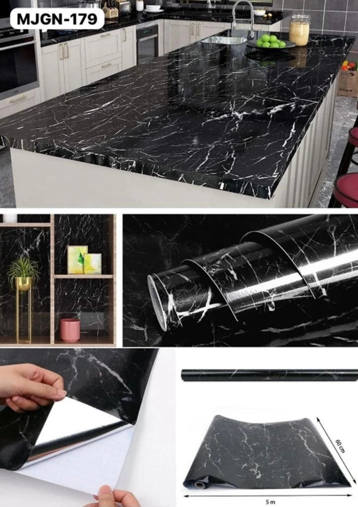 Marble Patterned Foil Coating Black