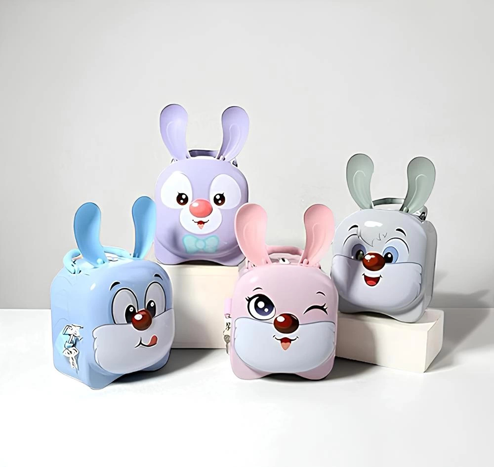 Metal Kilitli Sevimli Tavşan Kumbara Alk3592