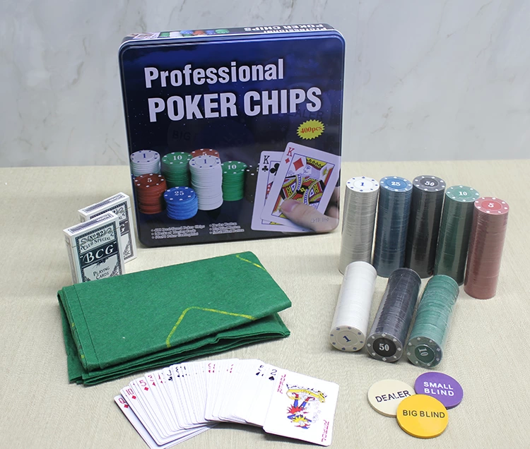 Buy Poker Game with Metal Box 400 Chip And 2 Pcs Worship Set3538