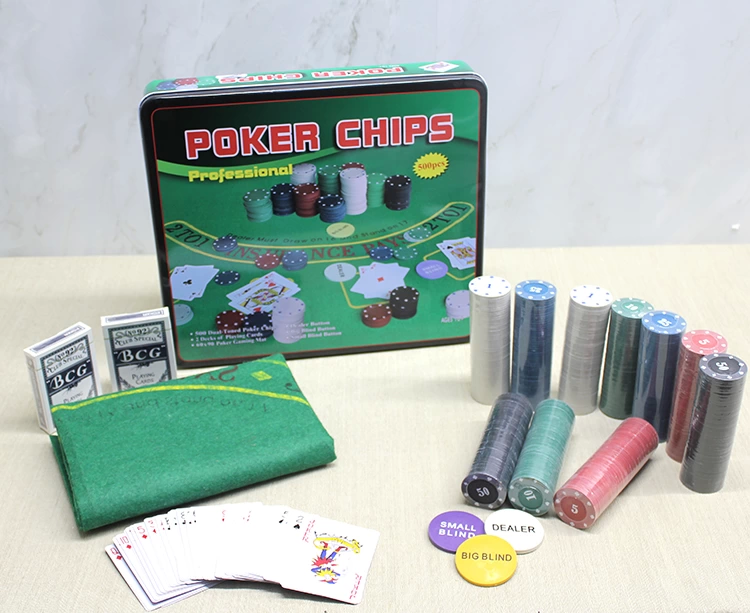 Buy Poker Game with Metal Box 500 Chip And 2 Pcs Board Set3540