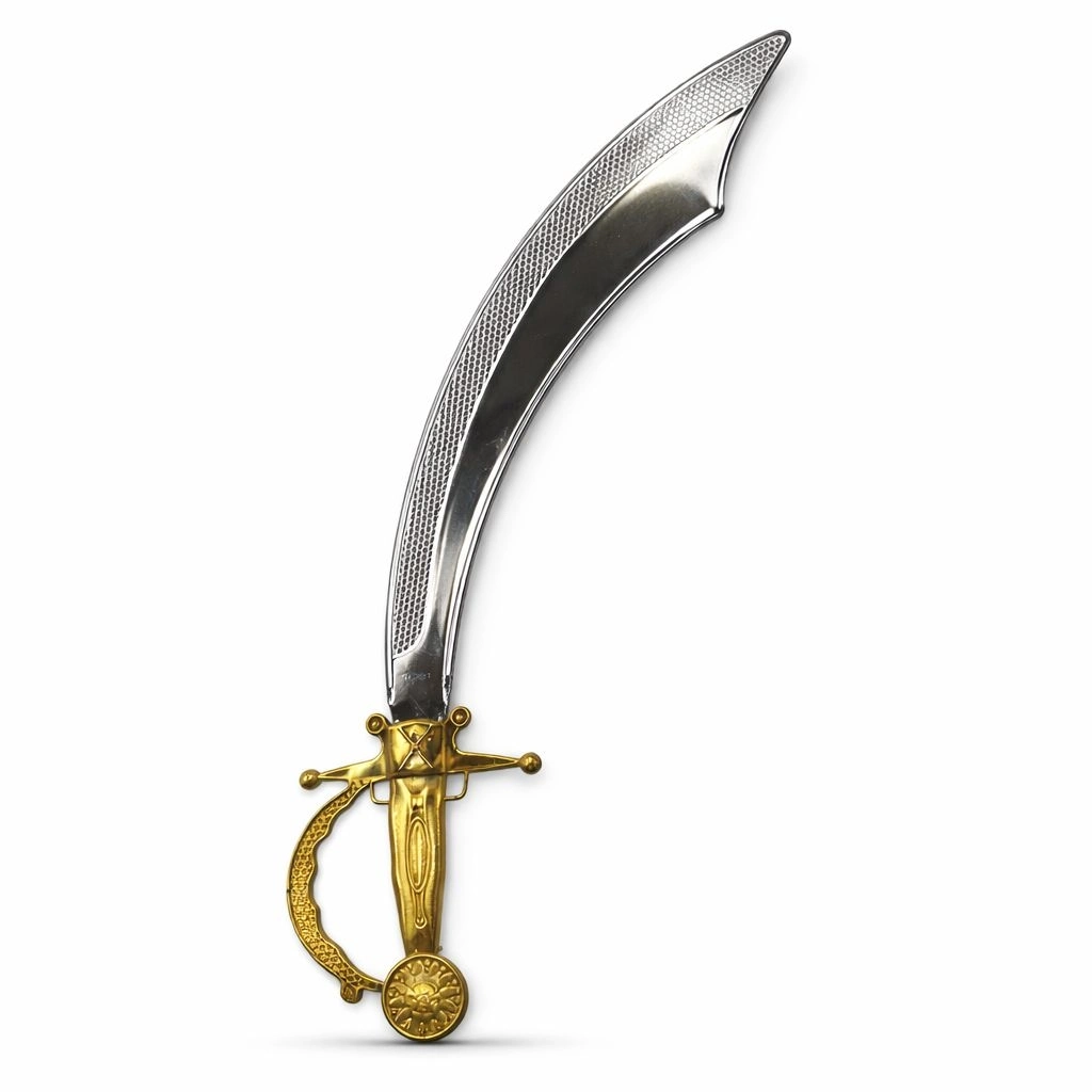 Parlak Metal Görünümlü Plastik Korsan Kılıcı 45 Cm