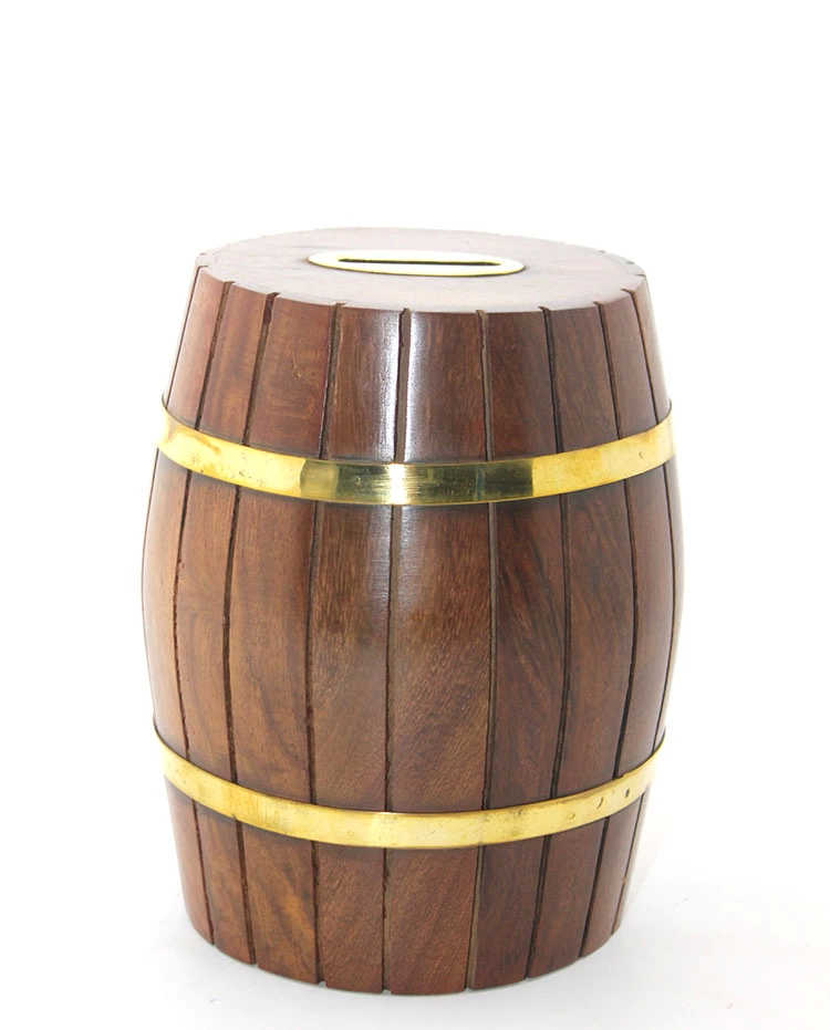 Brass Wood Barrel Sandbara 15 Cm Wb538