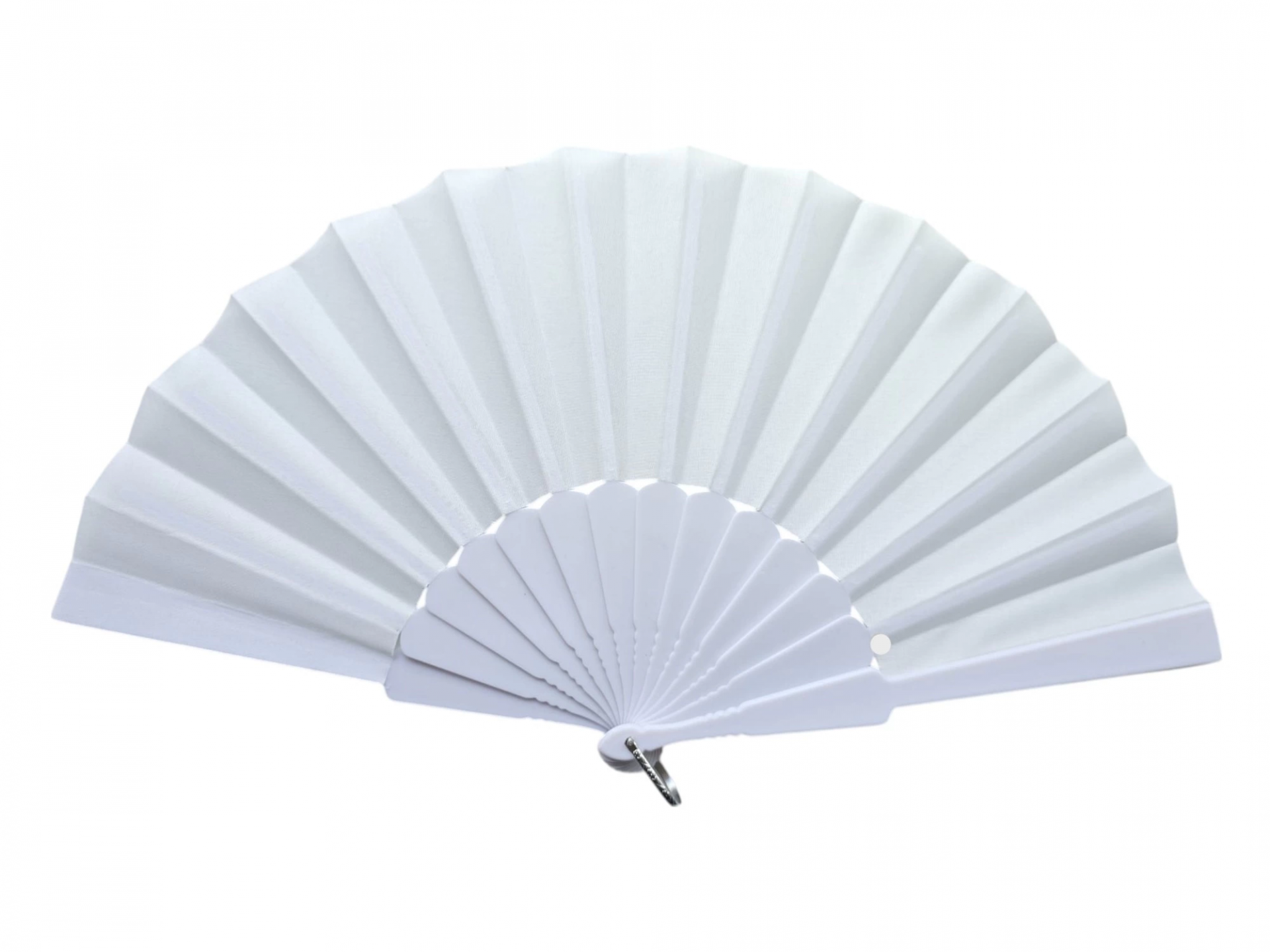 Plastik Düz Kumaş Yelpaze 12'li Beyaz