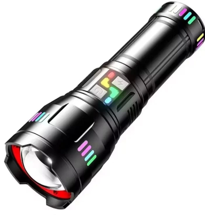 Pro F-3002 Aluminum Tg Led Night Striped Type-c Rechargeable Flashlight