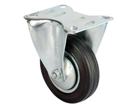 Servis Tekeri - Tablalı Siyah Sabit - Çap 80 Mm