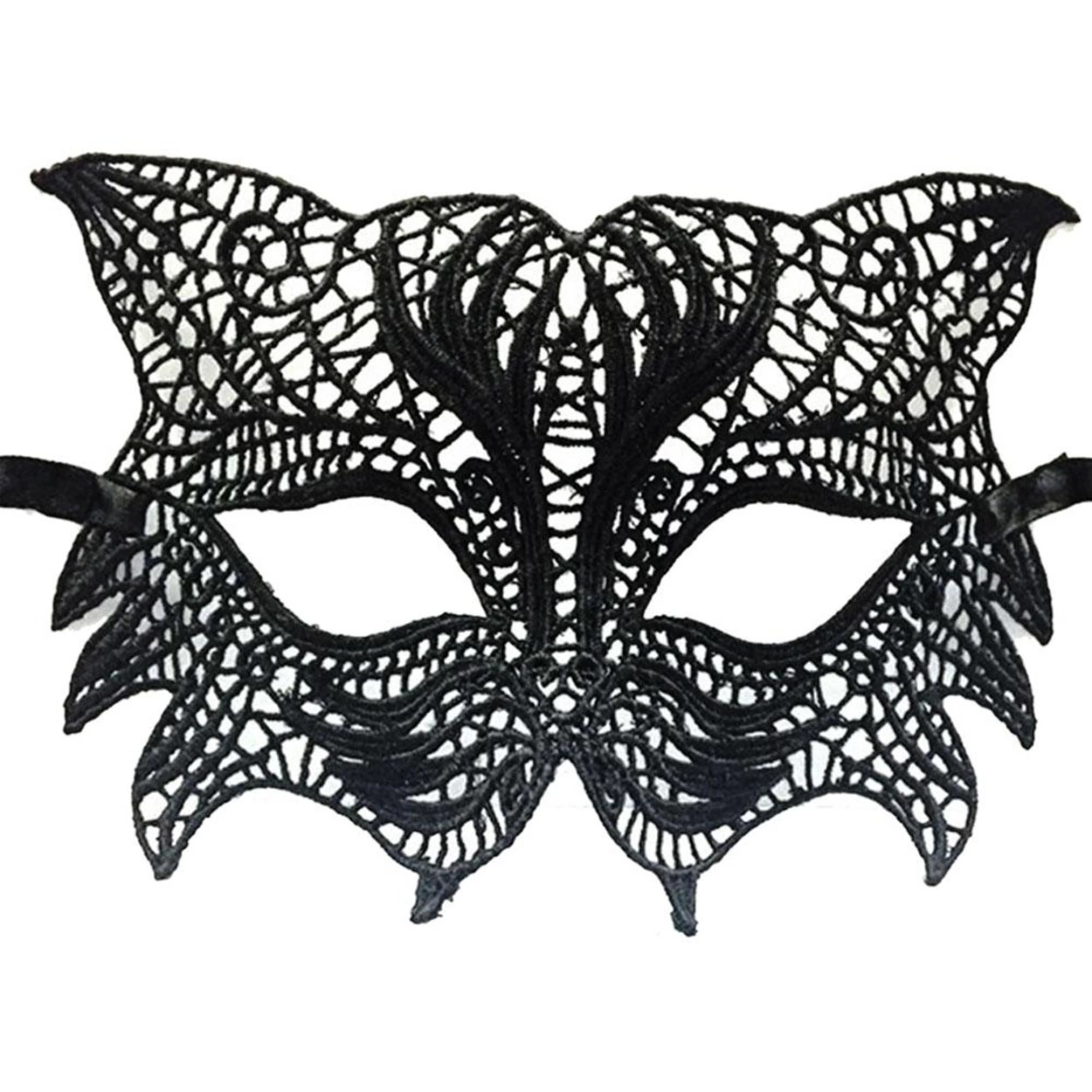 Black Color Cat Model Lace Processing Party Mask 8 No