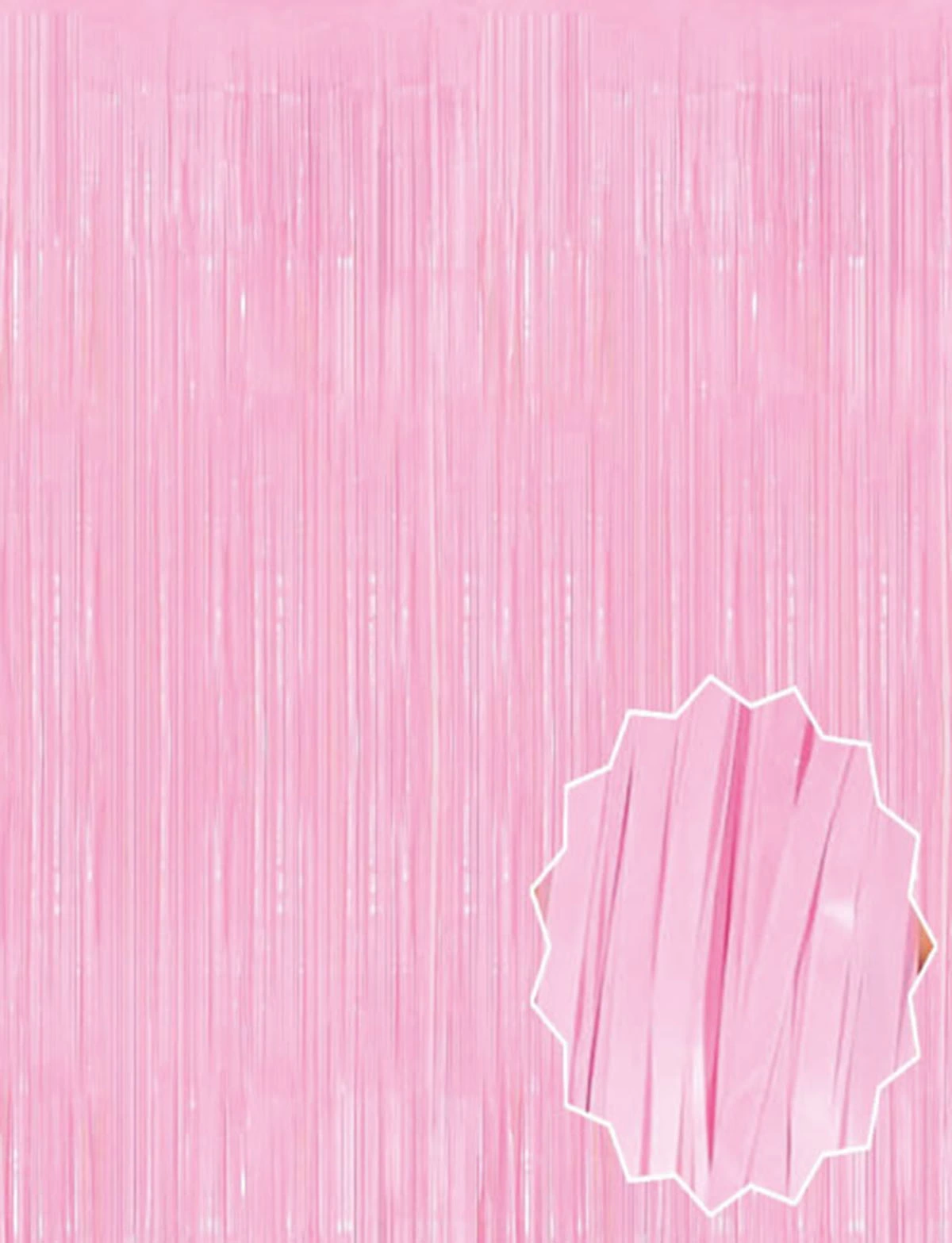 Soft Pembe Püsküllü Kapı Perdesi - Parti, Baby Shower, Cinsiyet Partisi 1x2 M