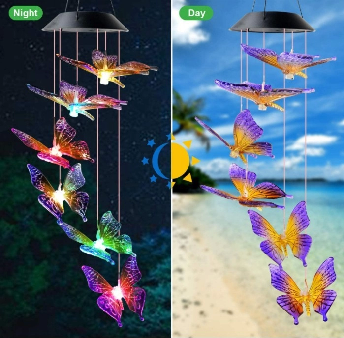 Solar Led Lighted Butterfly Garden Decor 6 Led,Colored Light