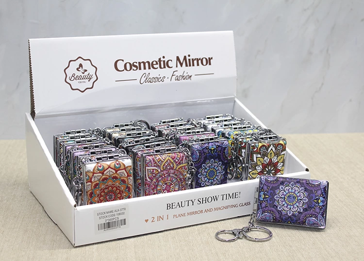 Stone Handheld Mirror Keychain Alk3770