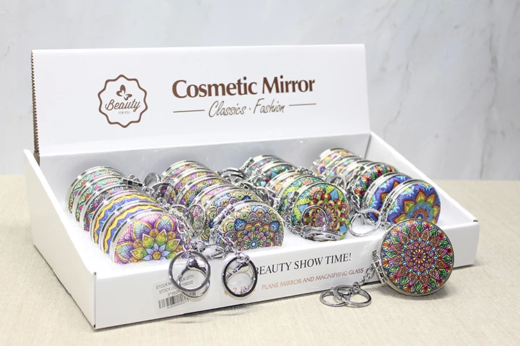 Stone Handheld Mirror Keychain Alk3771