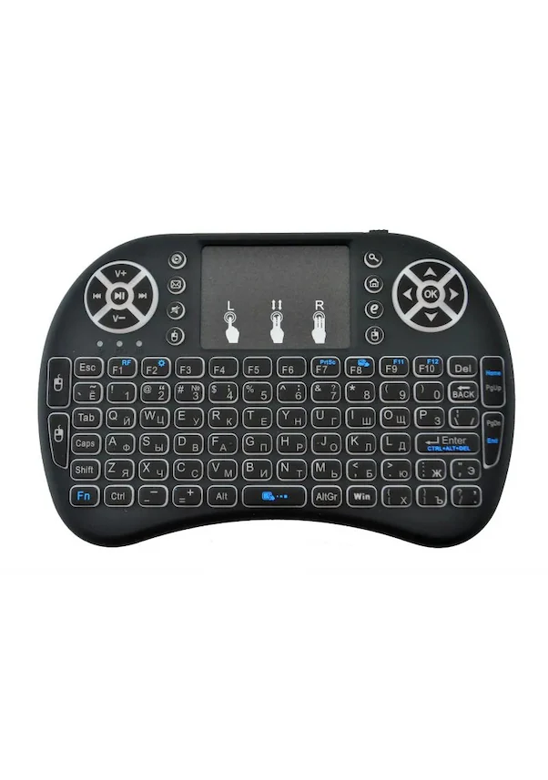 Smart Tv Box Ps3 Uyumlu Kablosuz Dokunmatik Işıklı Şarjlı Touchpadli Mini Q Klavye