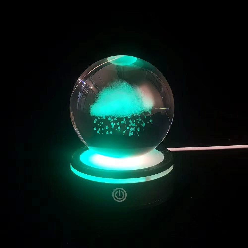 Rain Cloud Design Usb&039li Rotating Glass Globe