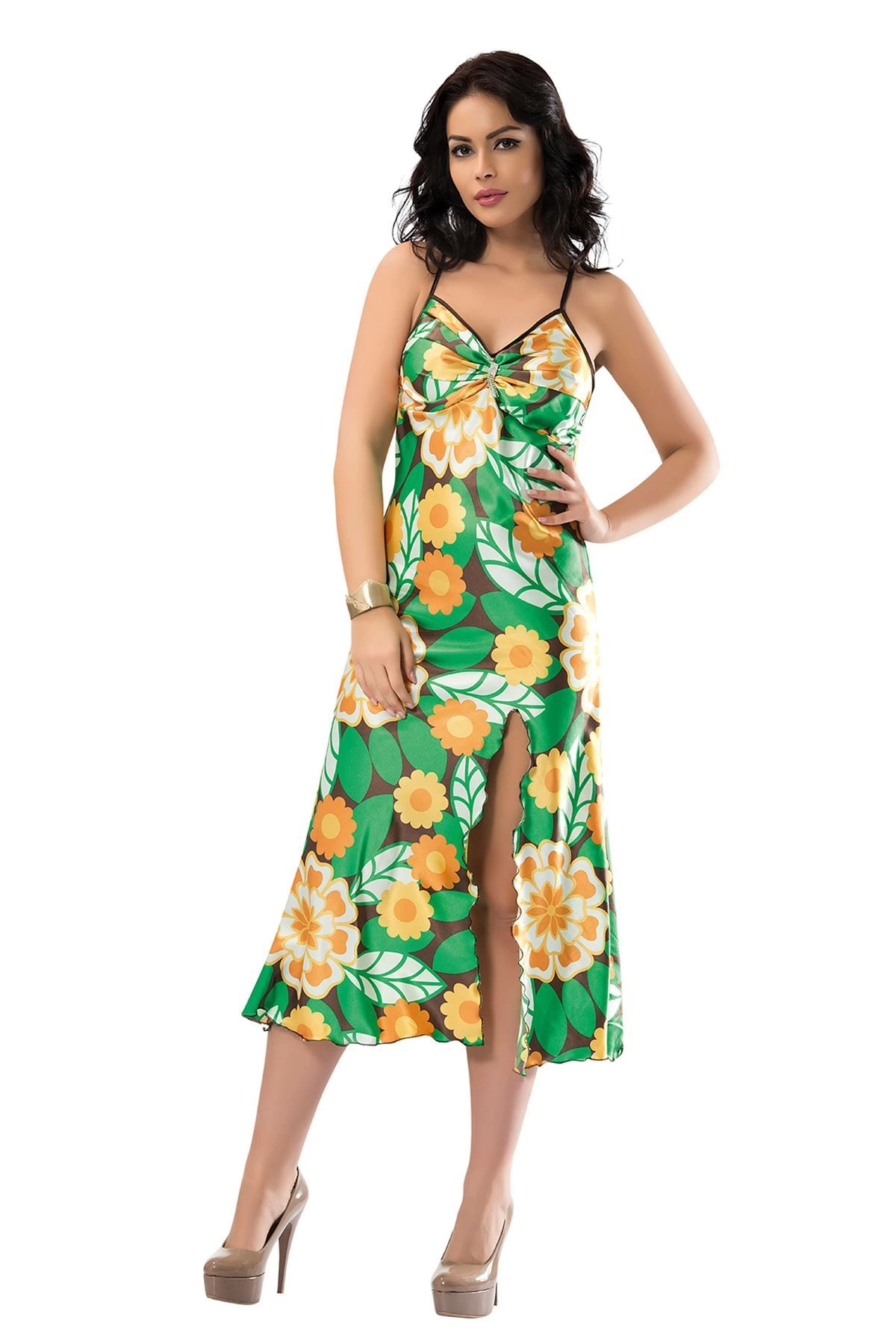 Green Slush Satin Night - 082
