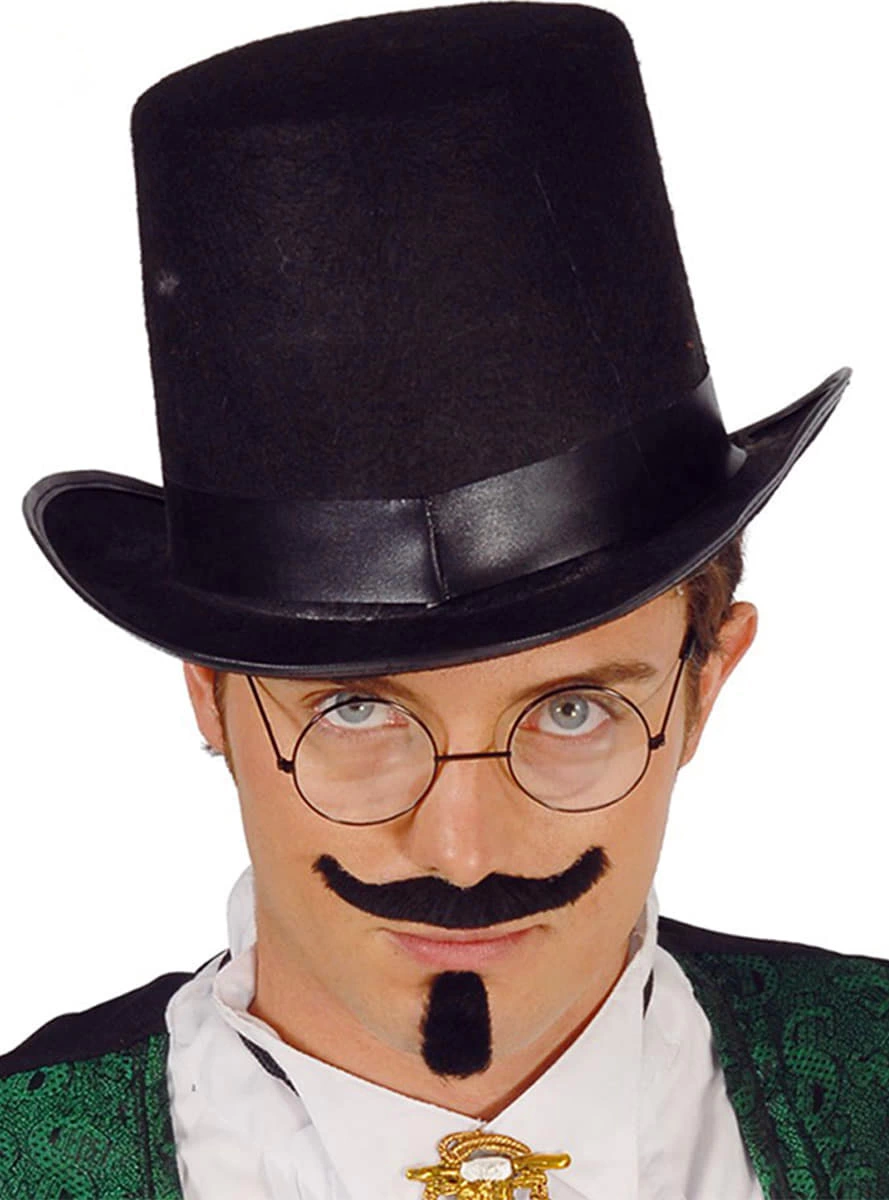 Black Color Ringmaster Wizard Hat Cylinder Hat For Adults