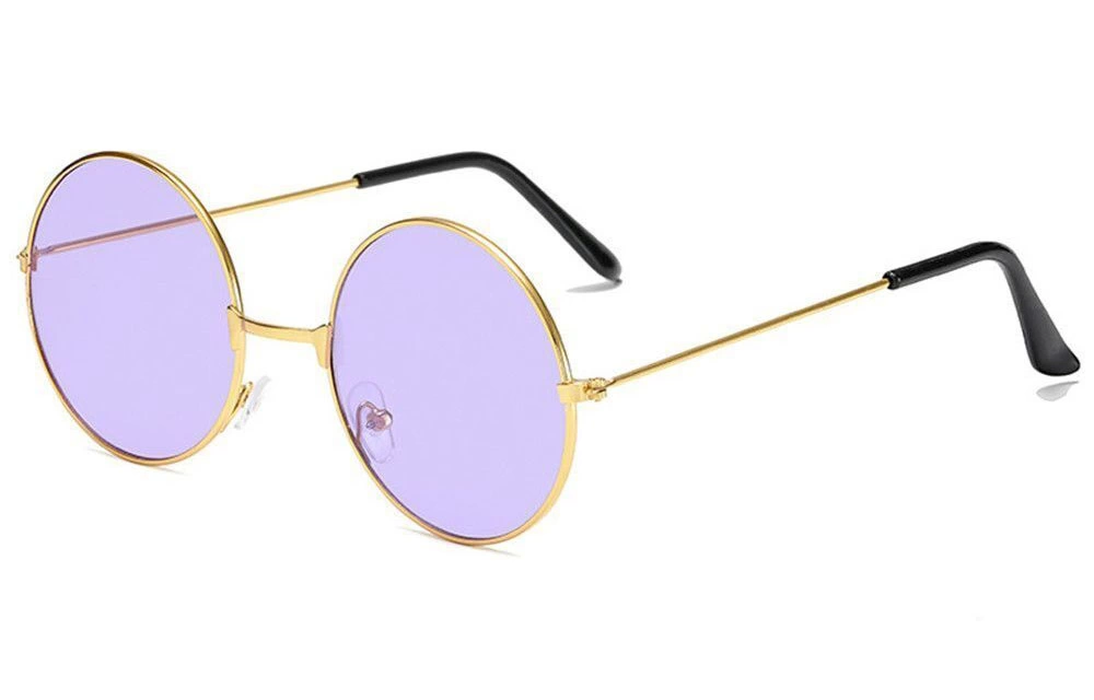 Yulak Glass John Lennon Style Gold Frame Purple Glasses