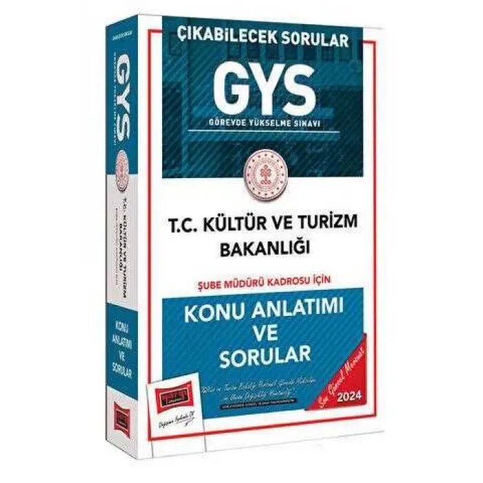 2024 GYS Kültür ve Turizm Bakanlığı Şube Müdürü Kadrosu İçin Konu Anlatımı ve Sorular