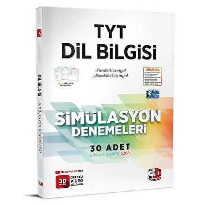 3D Yayınları 2023 TYT 3D Simülasyon Dilbilgisi Denemeleri