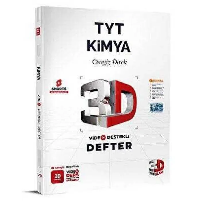 3D Yayınları 2024 TYT 3D Kimya Video Destekli Defter