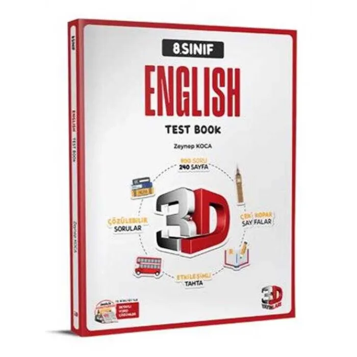 3D Yayınları 8. Sınıf İngilizce Soru Bankası