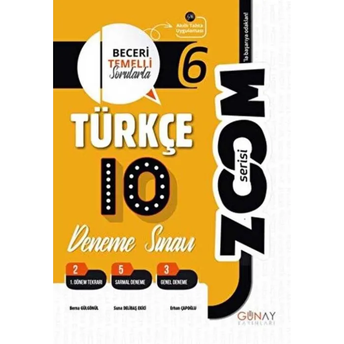 6. Sınıf Zoom Serisi Türkçe 10`lu Deneme Sınavı