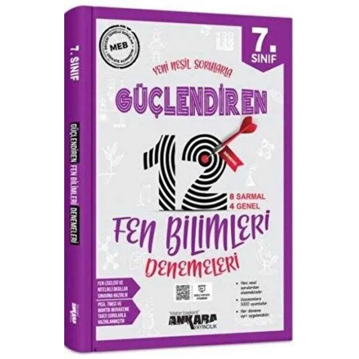 7. Sınıf Fen Bilimleri Güçlendiren 12 Deneme Sınavı