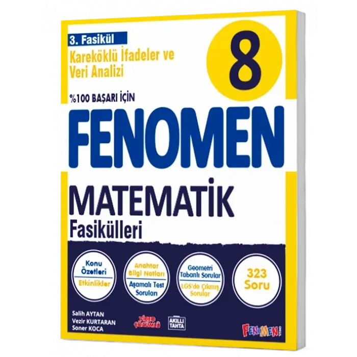 8. Sınıf Matematik Kareköklü İfadeler ve Veri Analizi 3. Fasikül Fenomen Okul Yayınları