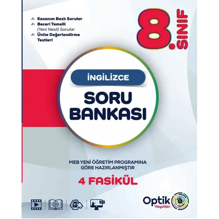8. Sınıf İngilizce Soru Bankası Optik Yayınları