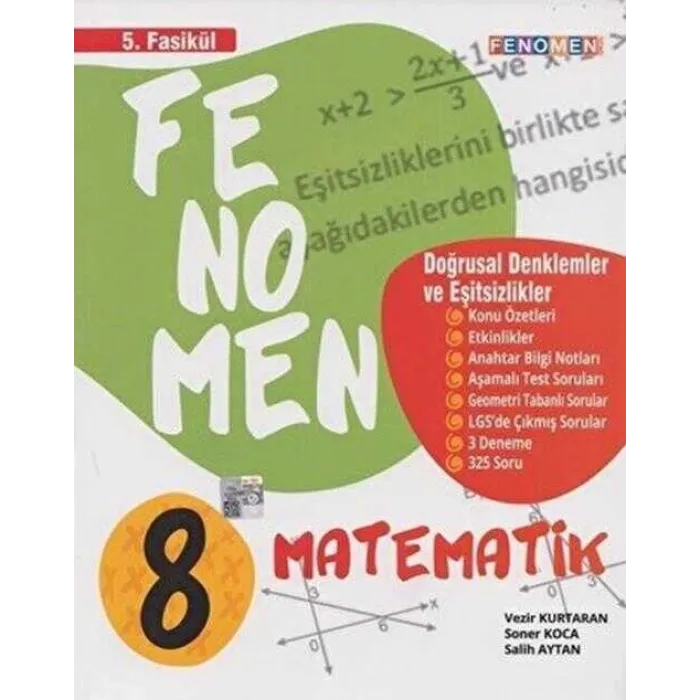 8. Sınıf Matematik Fenomen Doğrusal ve Eşitsizlikler 5. Fasikül