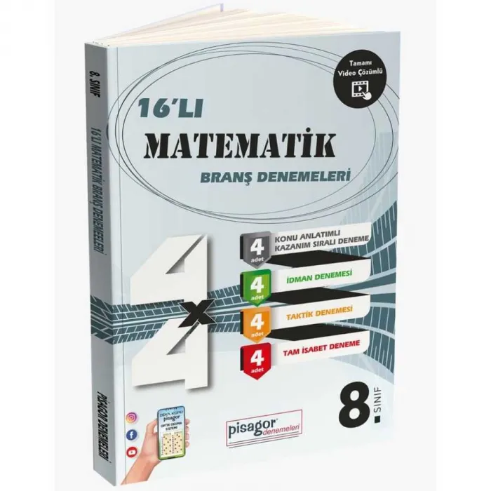 8. Sınıf Pisagor 16`lı Matematik Branş Denemeleri